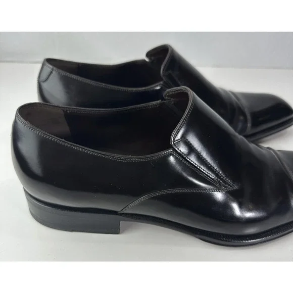 Caporicci Made in Italy Black Leather Cap-Toe Slip-On Dress Shoes Men’s 8.5 G - Picture 8 of 16